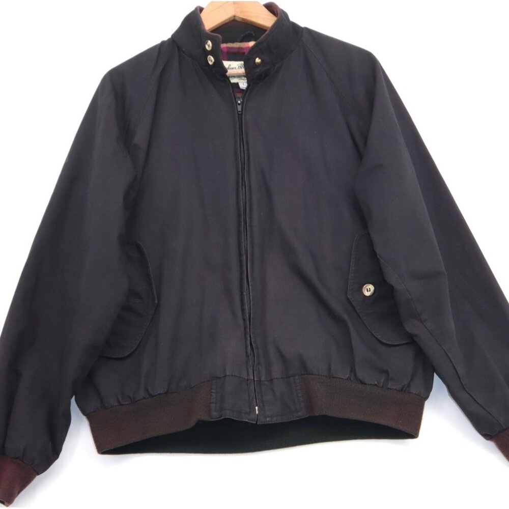 Y2K Vintage Sears Roebuck Jacket L Black Plaid Lined Zipper Front Mens Outerwear